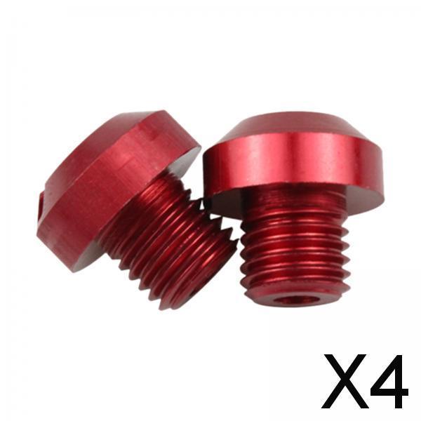 4x2 Pcs M10x1.25 Rearview Mirrors Thread Hole Plug Screw Bolts Red Positive