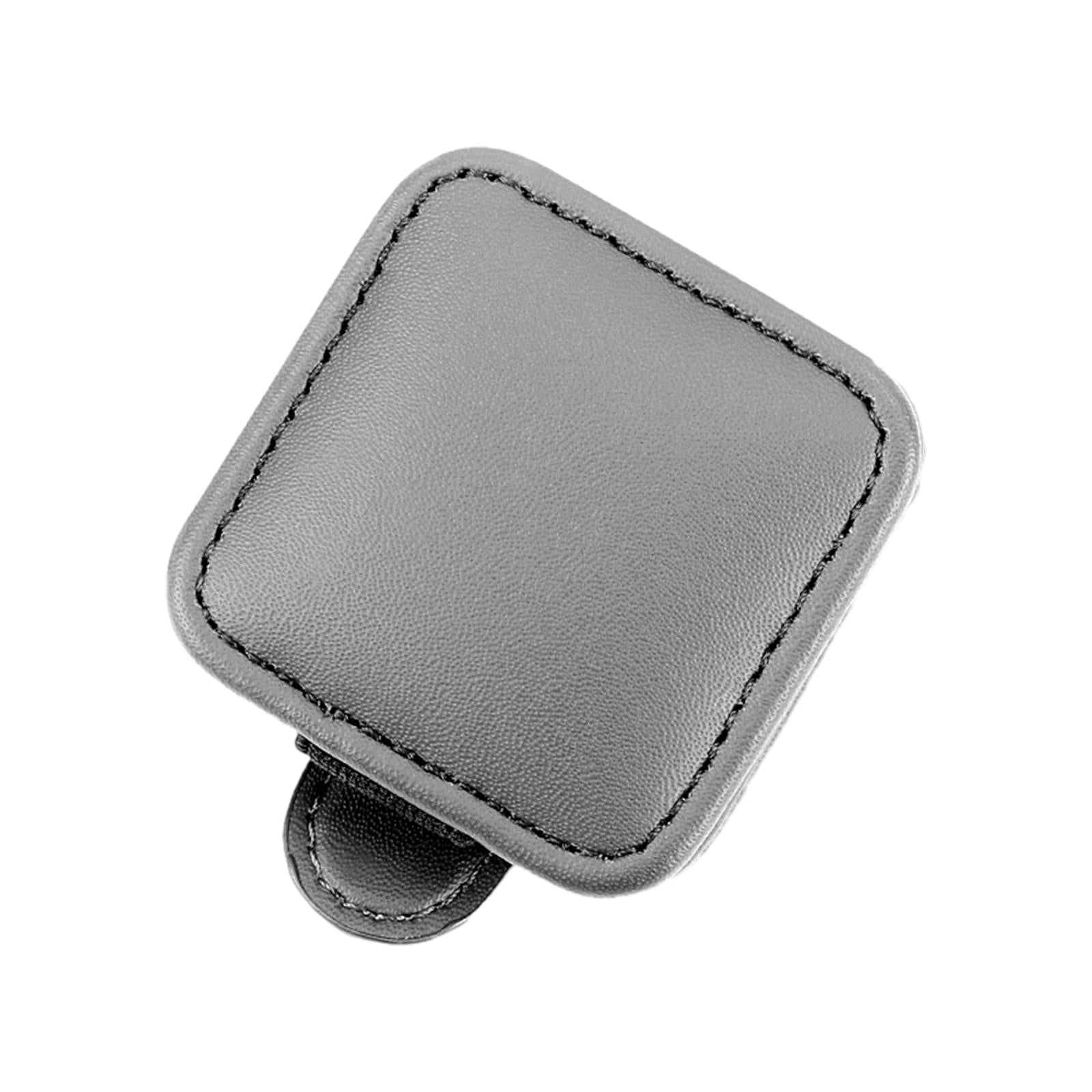 Sunglasses Holder for Car Sun Visor PU Leather for Automotive SUV Truck Gray
