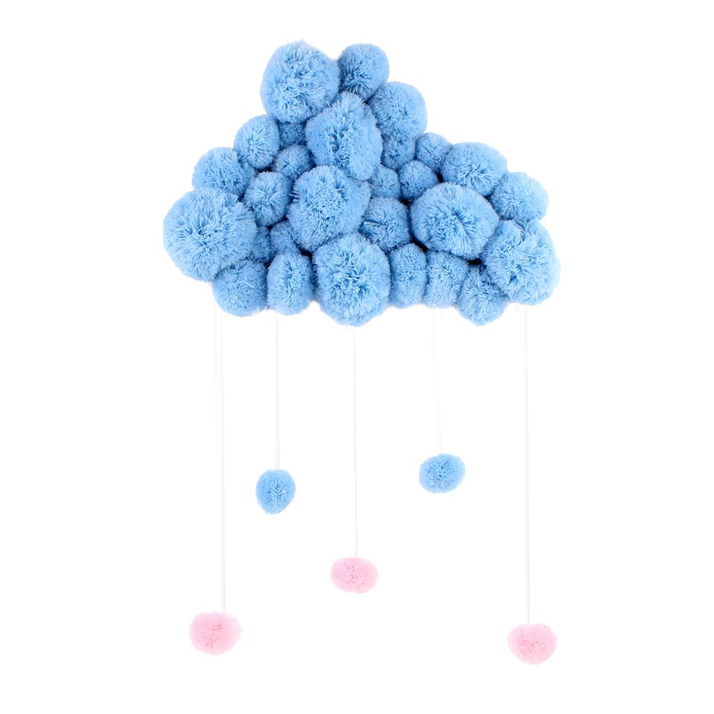 Baby Kids Room Nursery Home Cloud Raindrop Wall Mural Decor  Blue