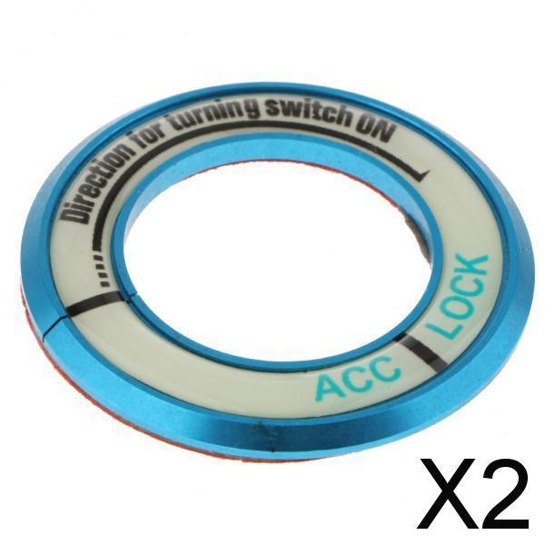 2xCar Ignition Switch Cover Luminous Key Ring Sticker For   Excelle Blue