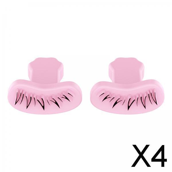 4x2x Eyelash Stamps Stencil with Handle Lazy DIY Lower Lashes Eyelash Template pink