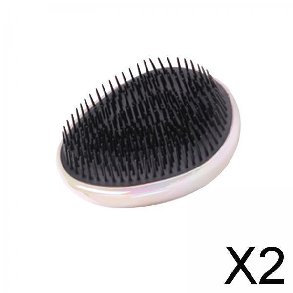 2xPortable Egg Shaped Hair Brush Scalp Massage Comb for Curly Long Thick Hair
