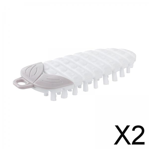 2xPotato Scrubber Brush Fruit and Vegetable Cleaning Brush for Potatoes Carrot White