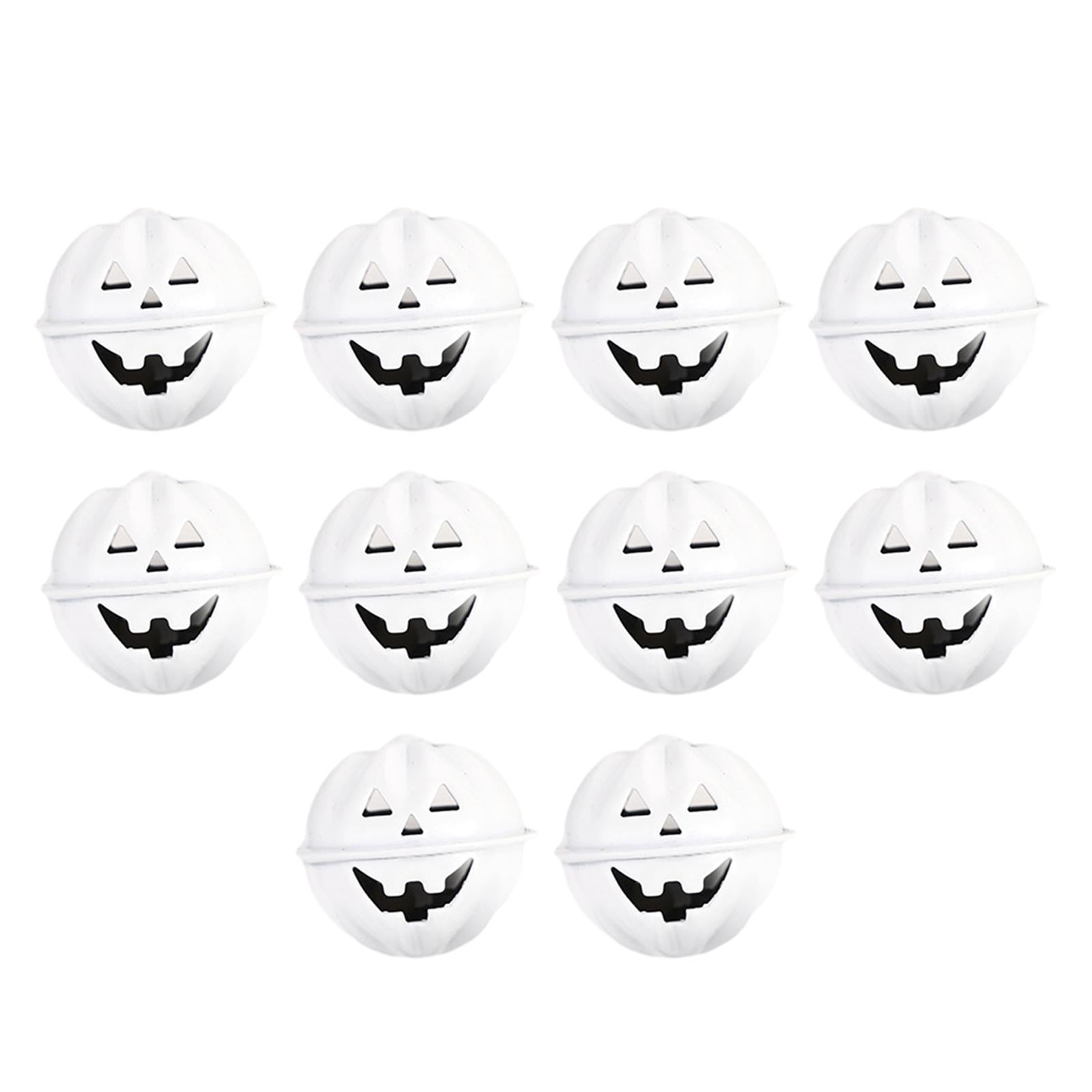 Pumpkin Bells Decor Pet Ghost Skull Bells for DIY Crafts Home Jewelry White