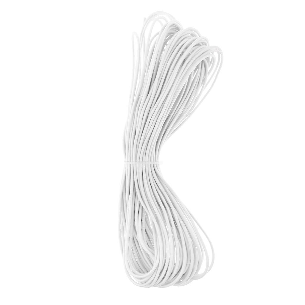 3mm Elastic Round Bungee Rope Shock Cord Tie Down Boats Trailers 30m White