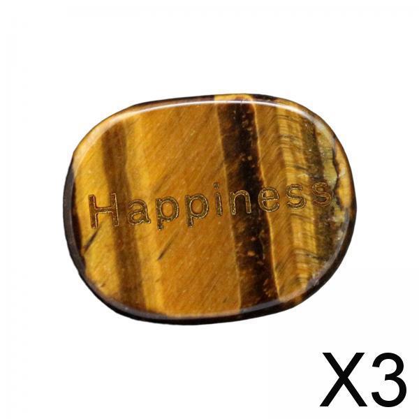 3xHappiness Engraved Stone Engraved Rock for Bookshelf Living Room Anniversary Yellow