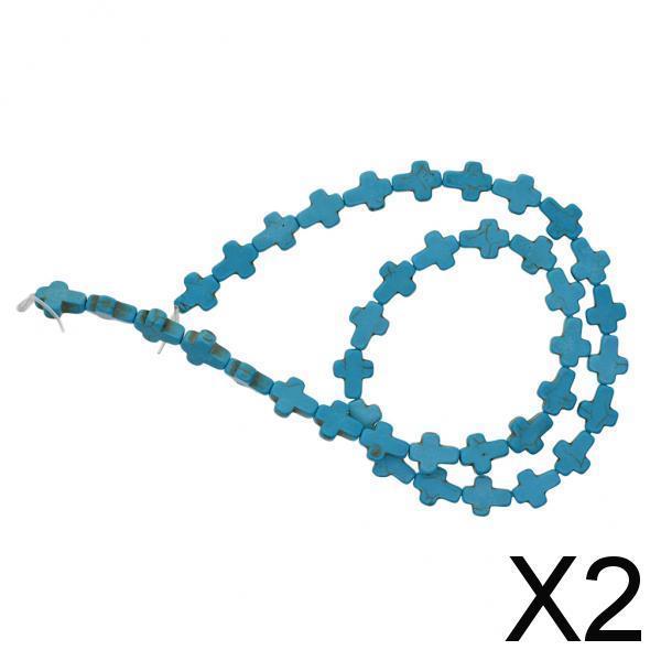 2x1 Strand of Cross Spacer Beads Strand Jewelry Making Turquoise