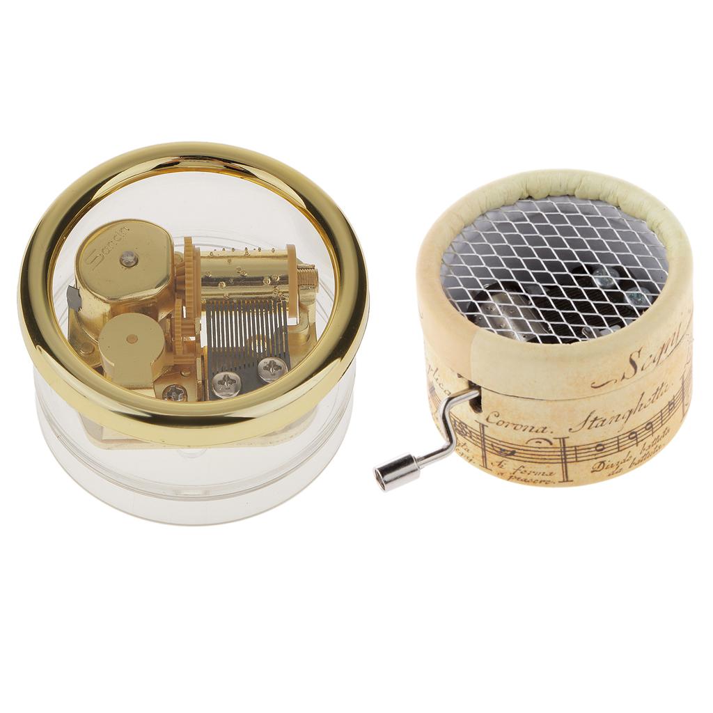 2pcs Hand Crank Clockwork Music Box Wind-up Music Box Paper Melody Box Gift