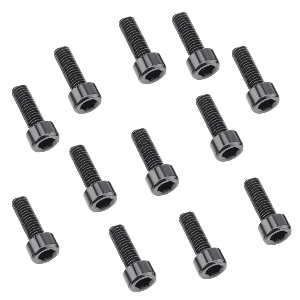12Pcs Aluminum Alloy Bike Water Bottle Cage Bolts Holder Socket Screws Black