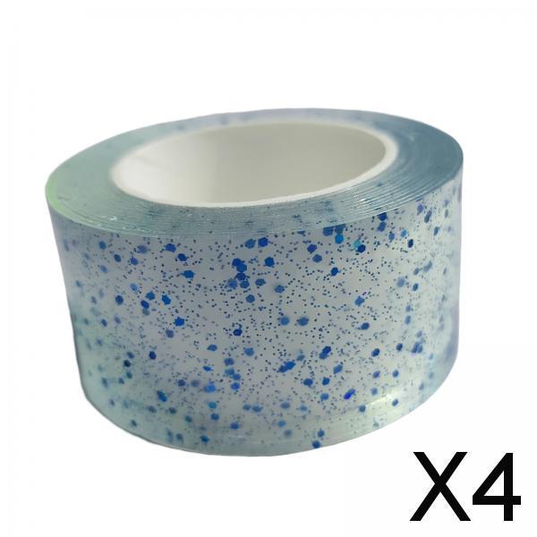 4xGlitter Nano Tape Educational Sensory Toy Multifunctional for Bubble Blowing Blue Width 3cm