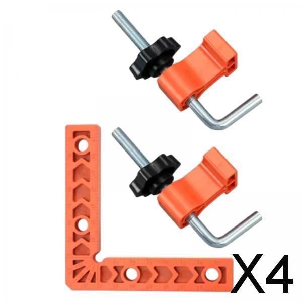4x90 Degree Corner Clamp Right Angle Clamp for Drawers Picture Frames Cabinets 4inch