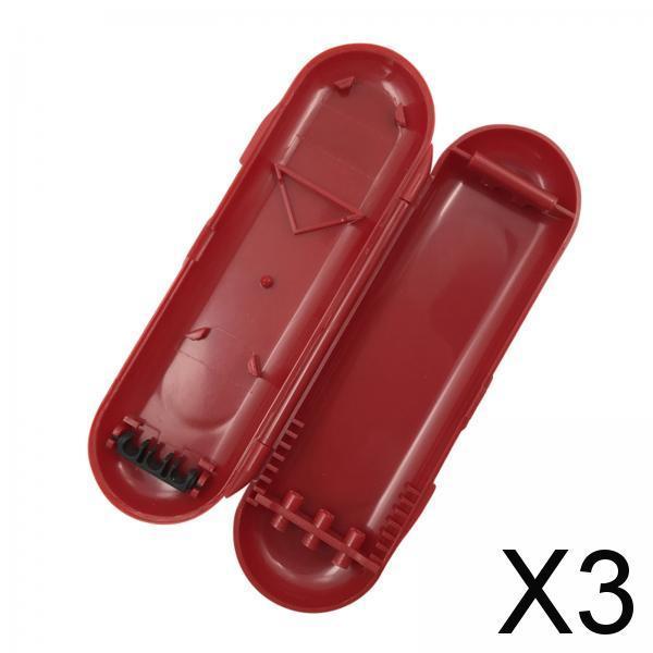 3xPortable Plastic Dart Case Holds 3 Darts for Dart Tips, Shafts and Flights Red