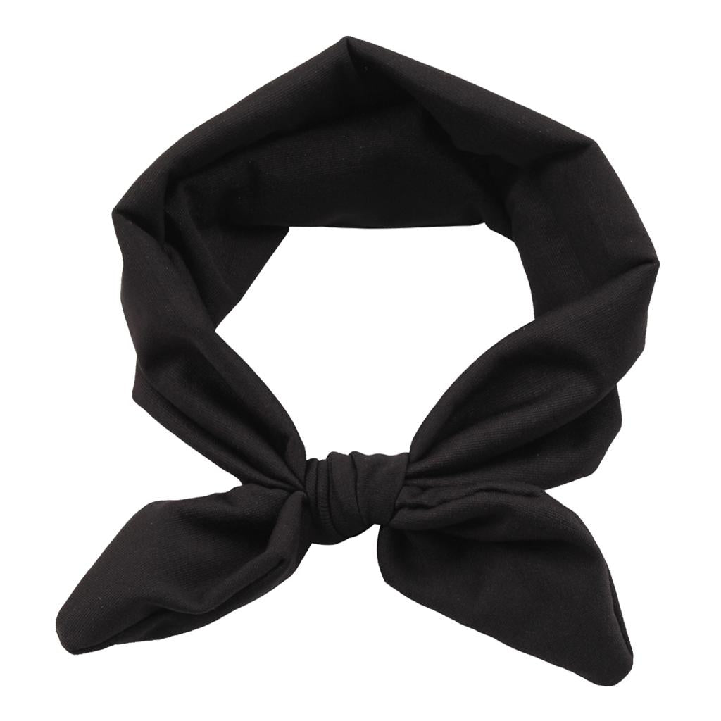 Baby Toddler Girls Kids Bow Knot Turban Headband Hair Band Headwrap Black