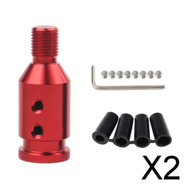 2xAluminum Shift Knob Adapter for BMW/Mini Non Threaded Shifters 12x1.25mm Red