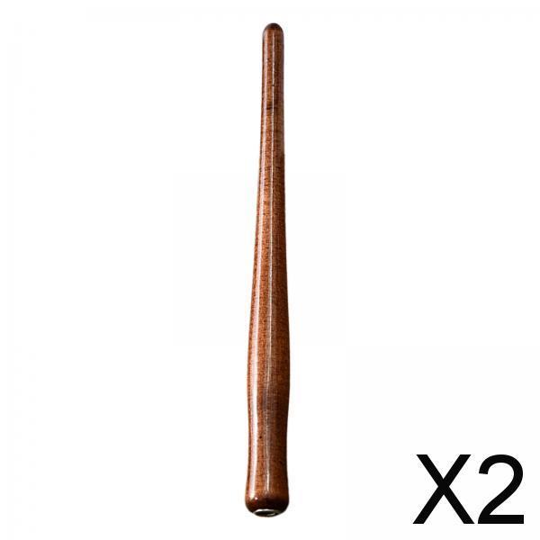 2xWooden Calligraphy Dip Pen Holder for Various Pen Nib Portable Compact Retro Brown
