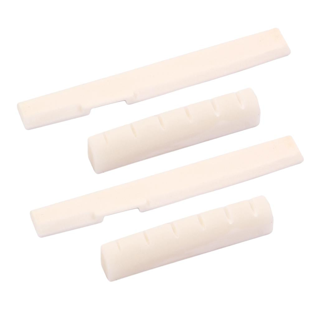 2 Sets Bone Bridge Saddle Nut for 6 String Acoustic Guitar Parts