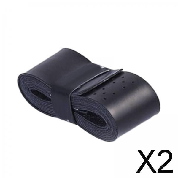 2xTennis Racket Grip Tape Fishing Rod Sweat Absorbing Nonslip Sweat Sport Band black