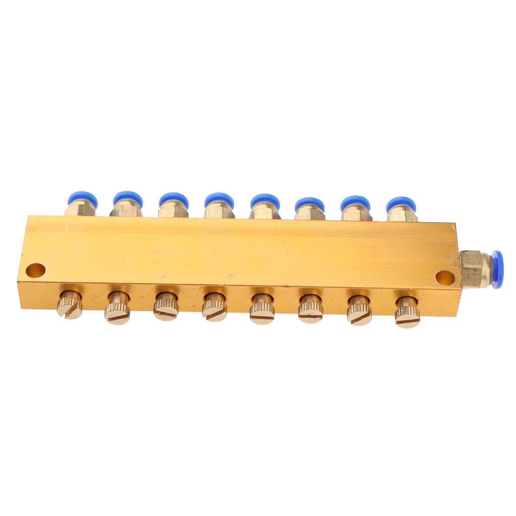 Brass 8-12 Way Adjustable Lube Oil Distributor Value Manifold Block 8 Way