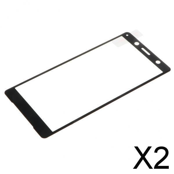 2xFull Cover 3D Curve Protective Film Screen Guard for Sony XZ2 Compact black