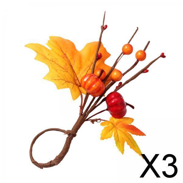 3xHalloween Napkin Rings Cloth Napkin Holder Bar Thanksgiving Serviette Buckle Smooth Surface