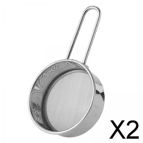 2xFlour Sifter Multifunctional Small Flour Colander with Handles for Sugar