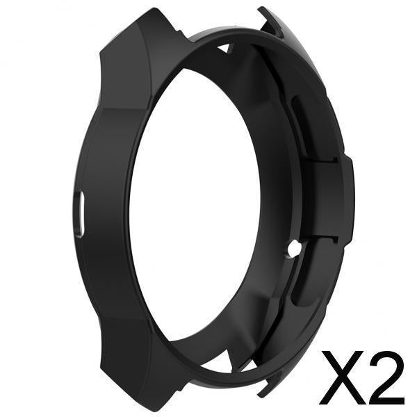2xProtective Case Cover Frame Shell for Galaxy Watch 42mm Black