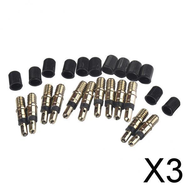 3x12 Pieces Bike Tire Tyre German Valve Core Replacement Valve Core Cap Part