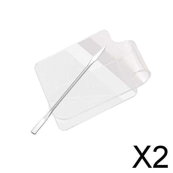 2xAcrylic Cosmetic Mixing Palette Tool for Eye Shadow, Eyelash, Lipsticks Palette 77x60mm