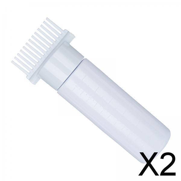 2xRoot Comb Applicator Bottle Perming Tools Hair Dye Bottle Brush for Home DIY Blue