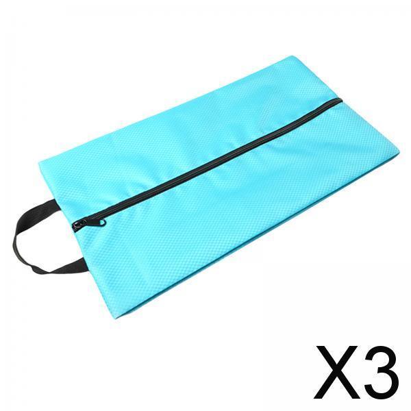 3xMultifunction Travel Shoes Bags Toiletry Carrier Case Waterproof for Gym light blue