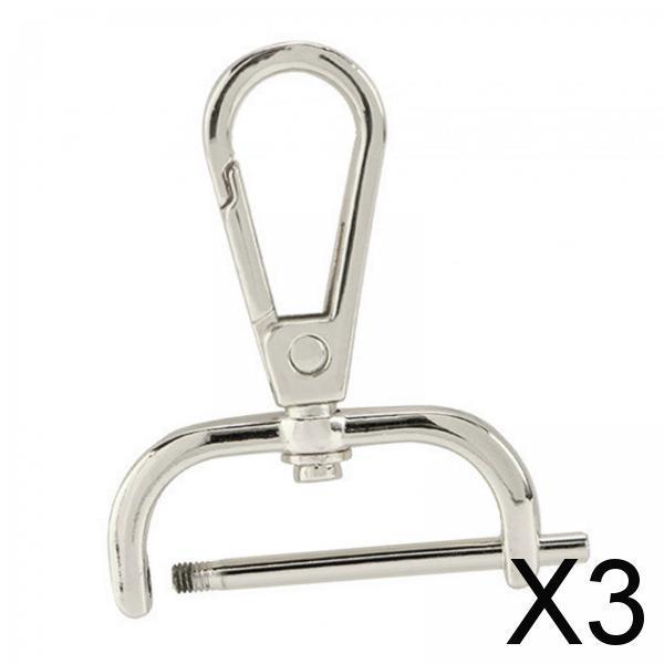 3xSwivel Snap Hooks Replacement DIY Crafts Trigger Clips Swivel Lobster Clasps 31mm Silver