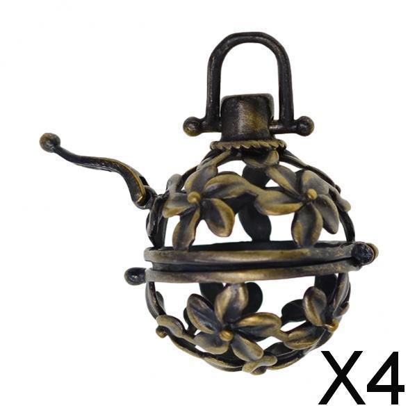 4xAntique Beads Cage Charms Locket Pendant for DIY Necklace Jewelry Findings