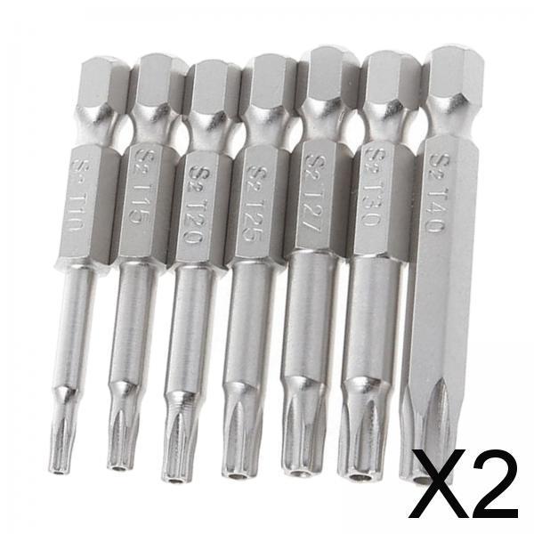 2x7Pcs Screwdriver Drill Bits 1/4 Hex Shank for Electric Screwdrivers"