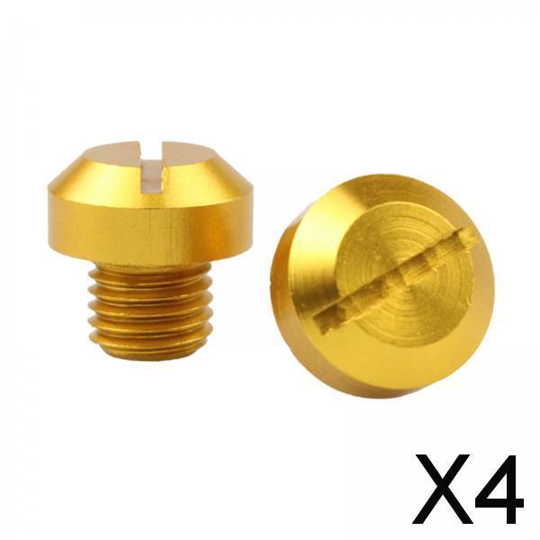 4x2 Pcs M10x1.25 Rearview Mirrors Thread Hole Plug Screw Bolts Gold Positive