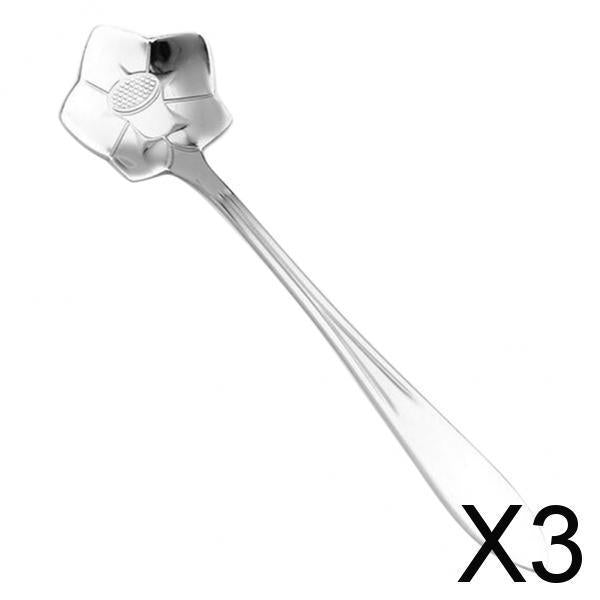 3xTeaspoons Stainless Steel Coffee Tea Spoon Dessert Spoons Silver 4