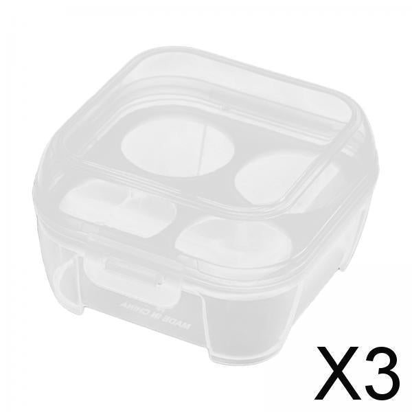 3xEgg Storage Box Organizer Travel Egg Carrying Case Hiking Egg Container Case 4Gird10.5x10.5x6.5cm