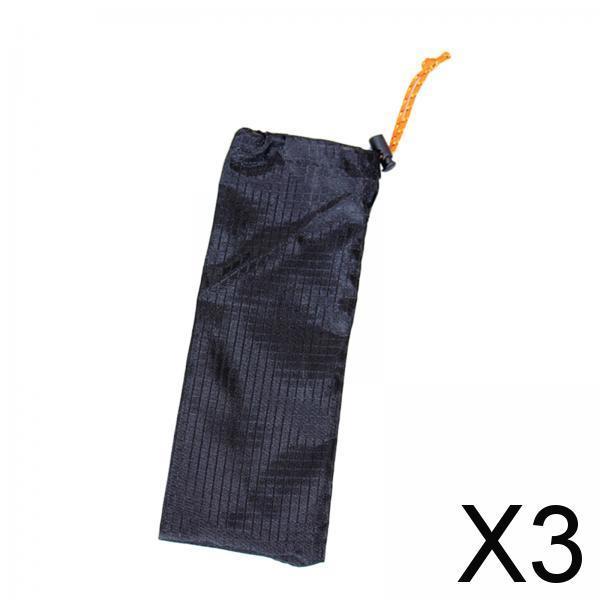 3xOutdoor Tent Pegs Storage Bag Holder Drawstring Carrying Pouch 28x13.5cm