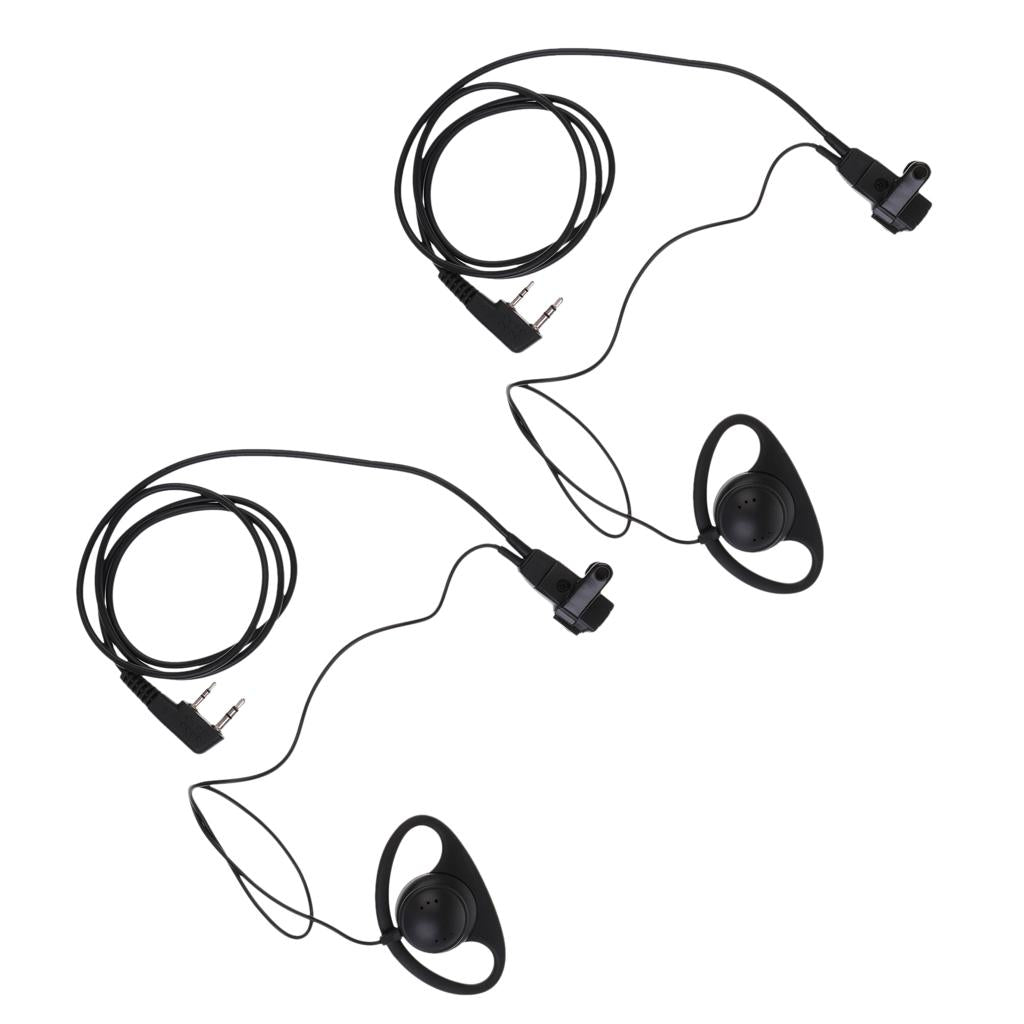 2 Pieces Two Way Radio D-Ring Earpiece Headset for Baofeng Kenwood TK Series
