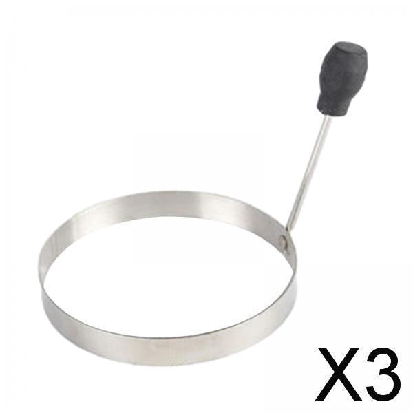 3xEgg Frying Rings Reusable Pancake Circle for Fried Egg Muffins Burger Patties round