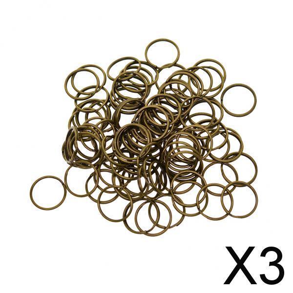 3x100Pcs Steel Strong 20mm Key Chain Spare Split Key Rings Bronze