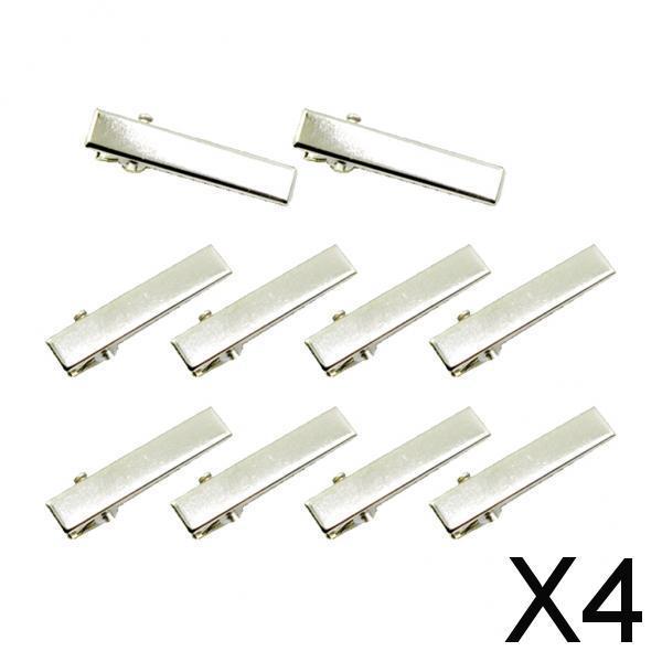 4x10Piece Alligator Hair Clip Flat Single Prong Hair Clip DIY Headdress 3.2cm