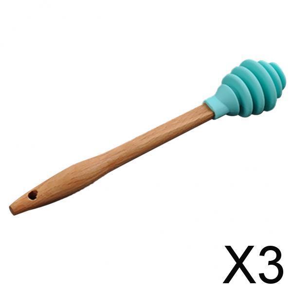 3xSilicone Honey Dipper Spoon Drizzle Stick Dip Spiral Server Gadget Tool