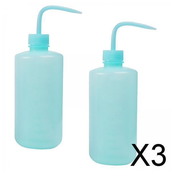 3x2x Wash Bottle Diffuser Squirt Squeeze Bottle Twist Top Caps Soap Wash Blue 500ML