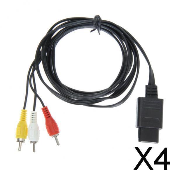 4xRCA to AV Audio/Video TV Composite Cable Cord for Nintendo GameCube N64 SNES