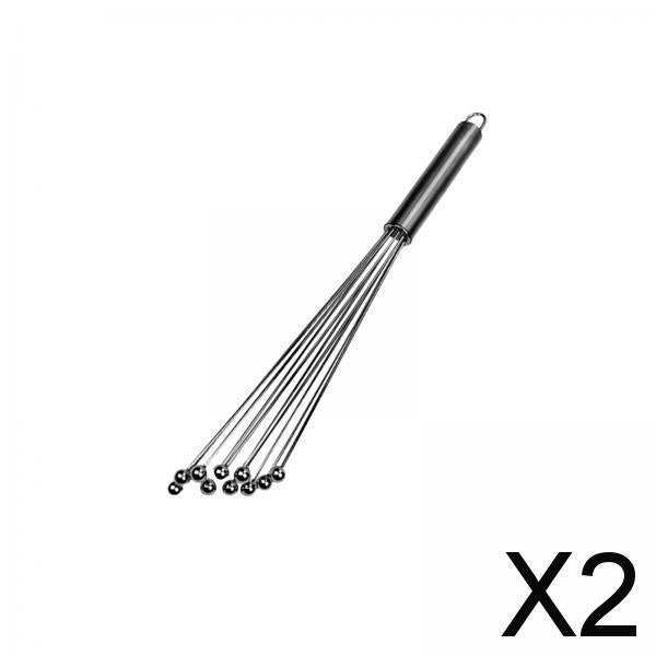 2xEgg Beater Manual Mixer Whisk Egg Whisk Multifunctional Kitchen Gadgets style A