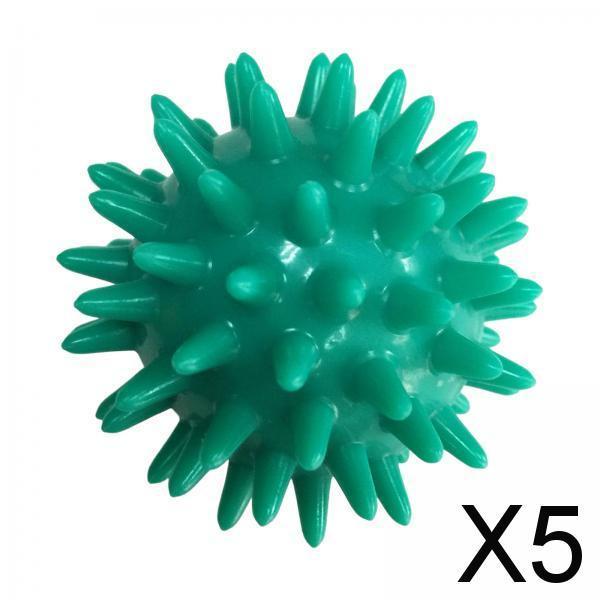 5xSpike Massage Ball Exercise Foot Massage Ball for Back Hand Palms Feet Soles Dark Green