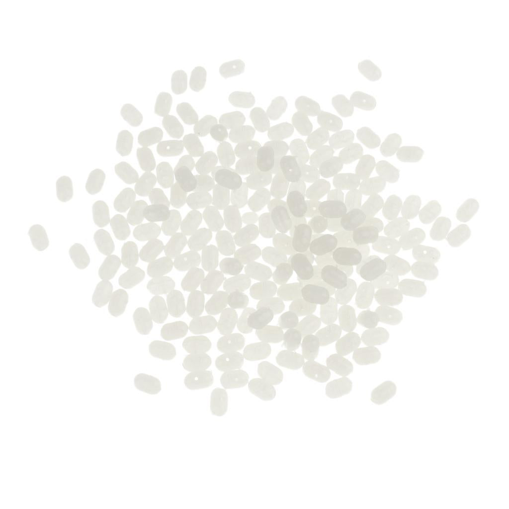 200pcs Transparent Oval Fishing Beads Fishing Stop Beads Fishing Hard Lures