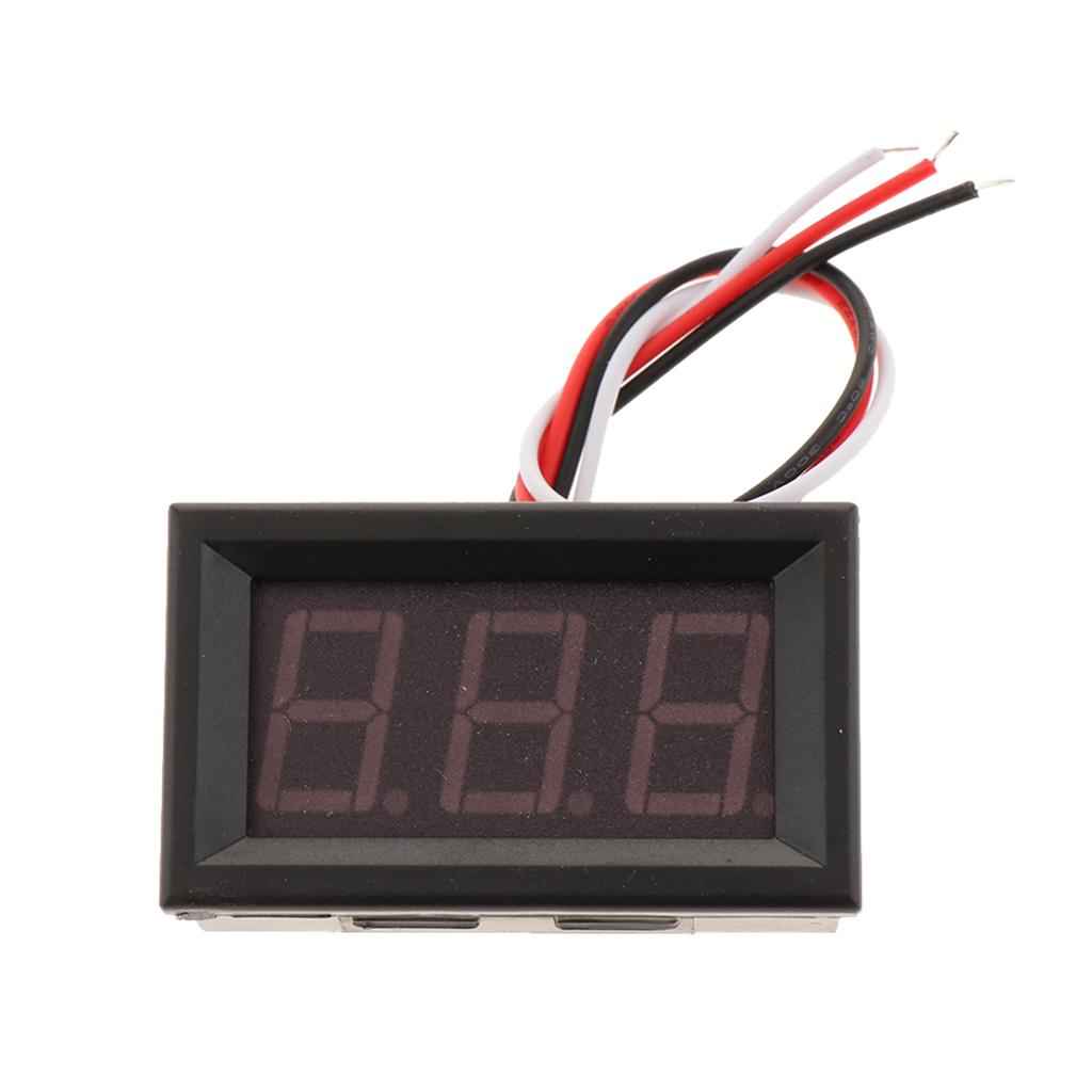 DC 0-30V 3 Wire Digital DC Voltmeter 0.56in LED Display Buzzer Warning Red