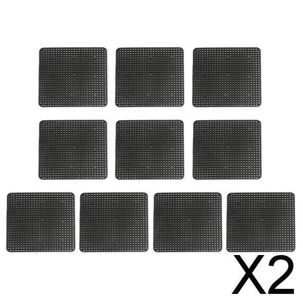 2xSquare Plastic Drainage Mesh Sheet Bonsai Flowerpot Bottom Net 12x12cm_10Pcs