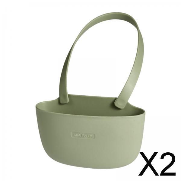 2xSink Drain Rack Sink Organizer Sink Drain Hanging Bag for Sink Basin Kitchen green single layer